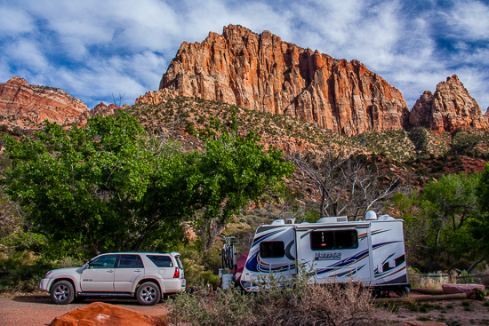 Tip: Great campsite alert! #56 in Watchman Campground, Zion Nat'l Park provides a spectacular view and privacy! Wow!