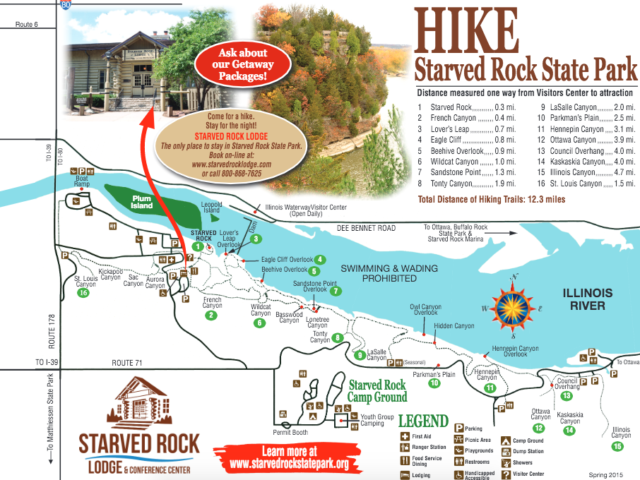 Starved Rock State Park Hiking Map