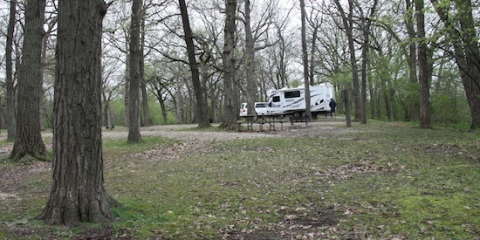 First Campsite!  Chain O Lakes State Park, Spring Grove, IL