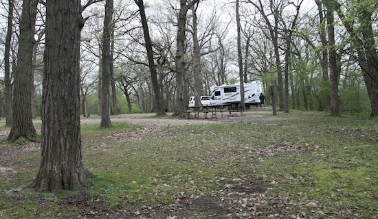First Campsite!  Chain O Lakes State Park, Spring Grove, IL